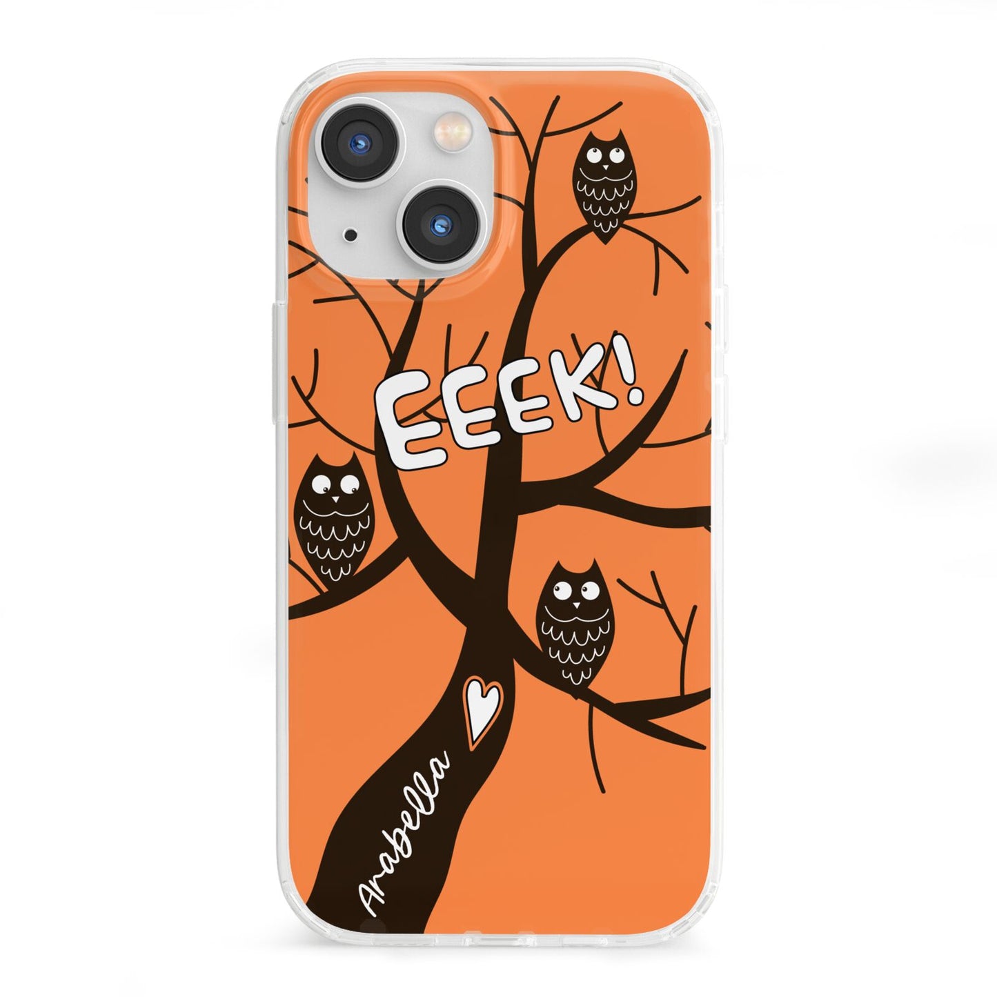 Personalised Halloween Tree iPhone 13 Mini Clear Bumper Case