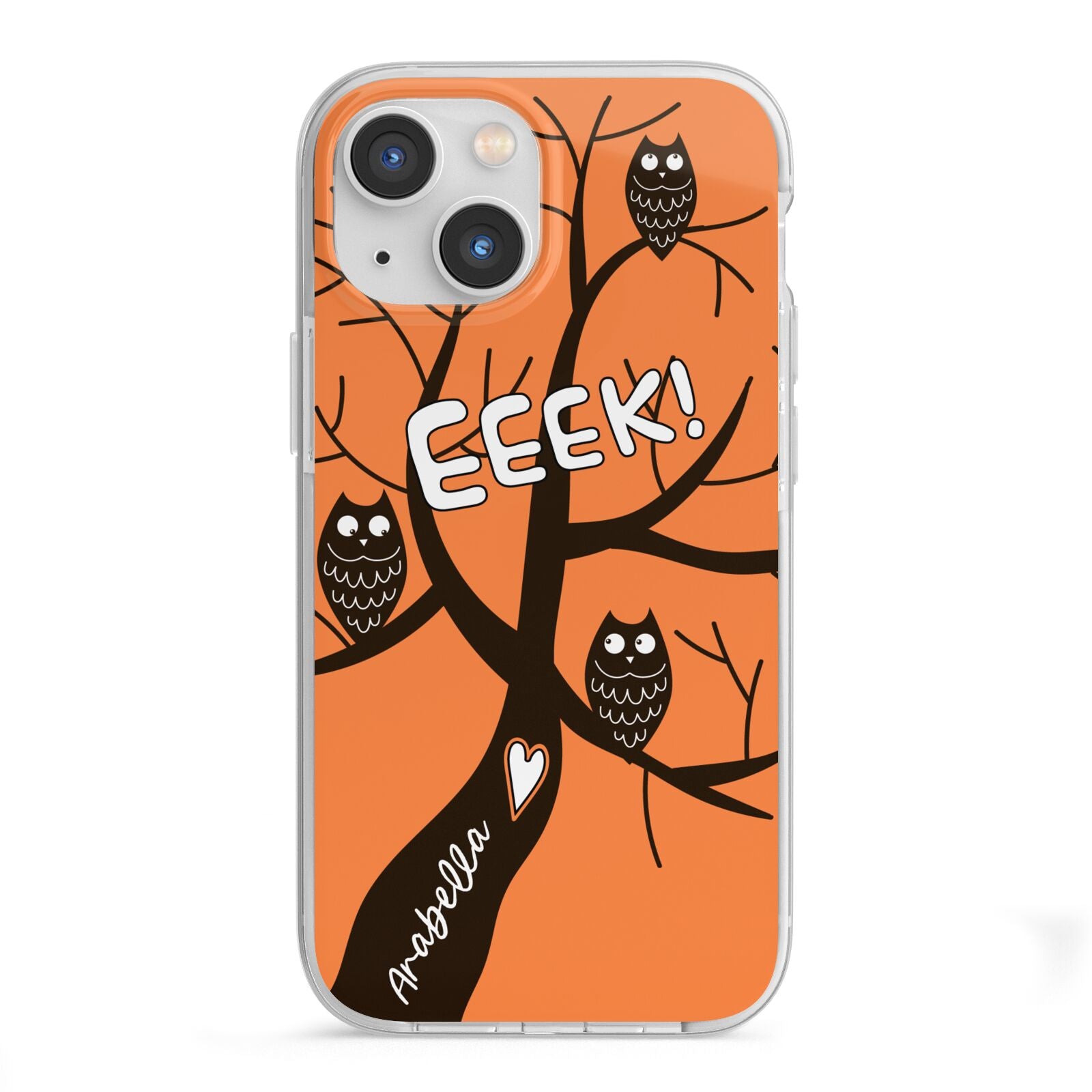 Personalised Halloween Tree iPhone 13 Mini TPU Impact Case with White Edges