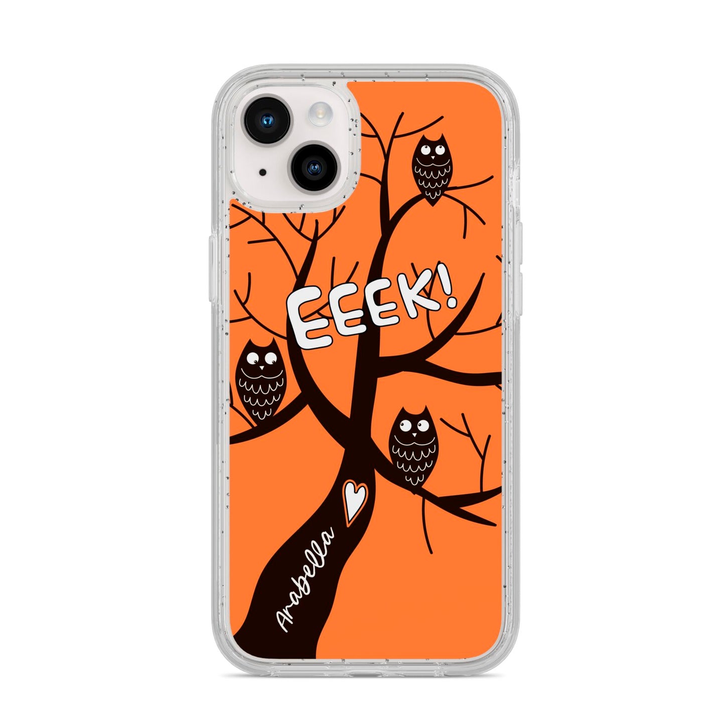 Personalised Halloween Tree iPhone 14 Plus Glitter Tough Case Starlight