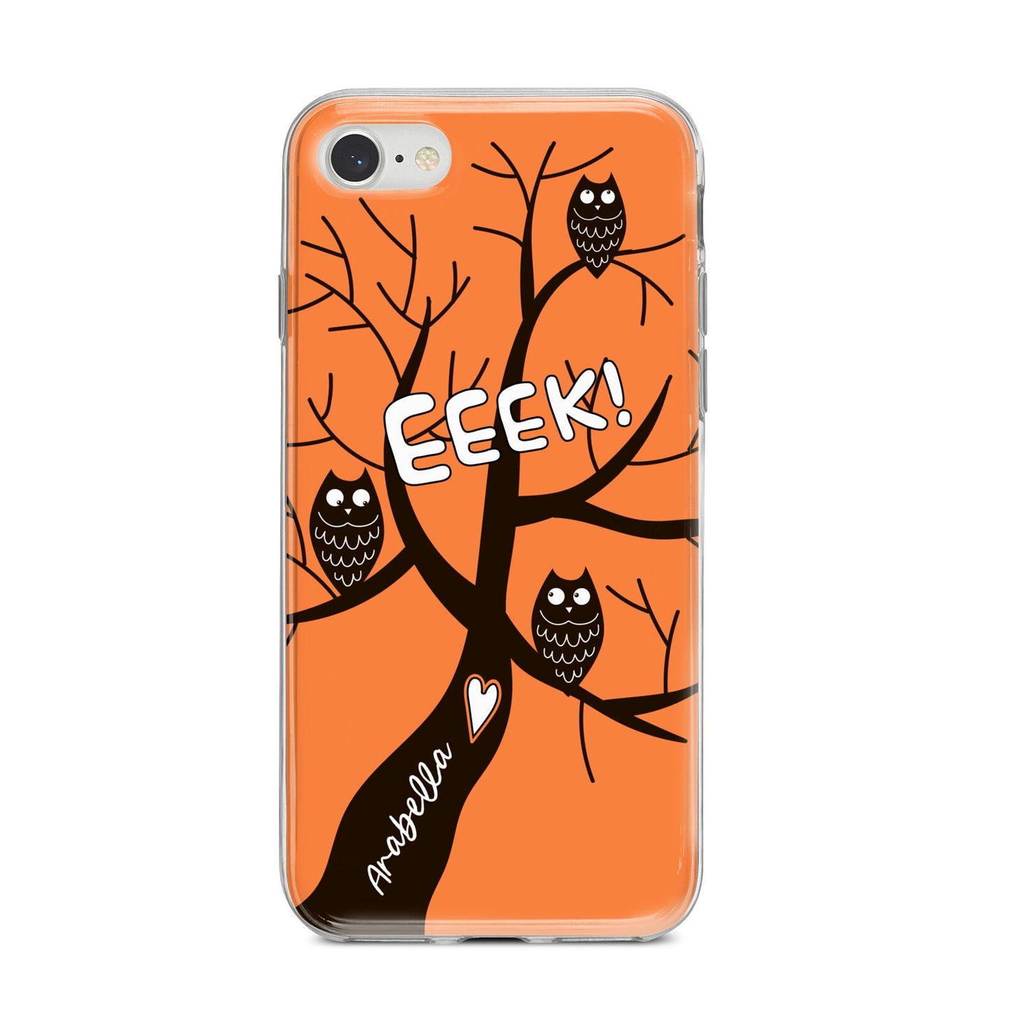 Personalised Halloween Tree iPhone 8 Bumper Case on Silver iPhone