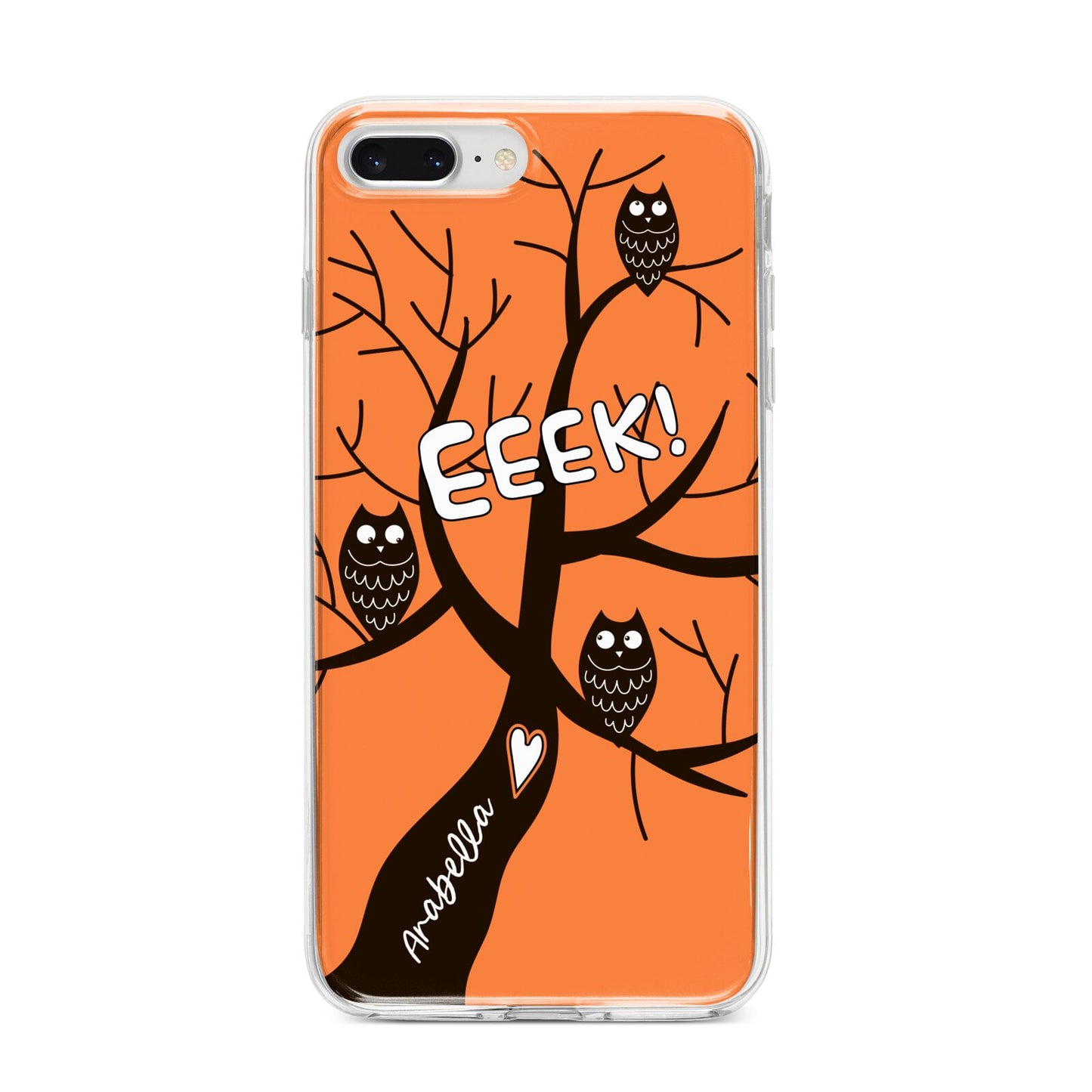 Personalised Halloween Tree iPhone 8 Plus Bumper Case on Silver iPhone