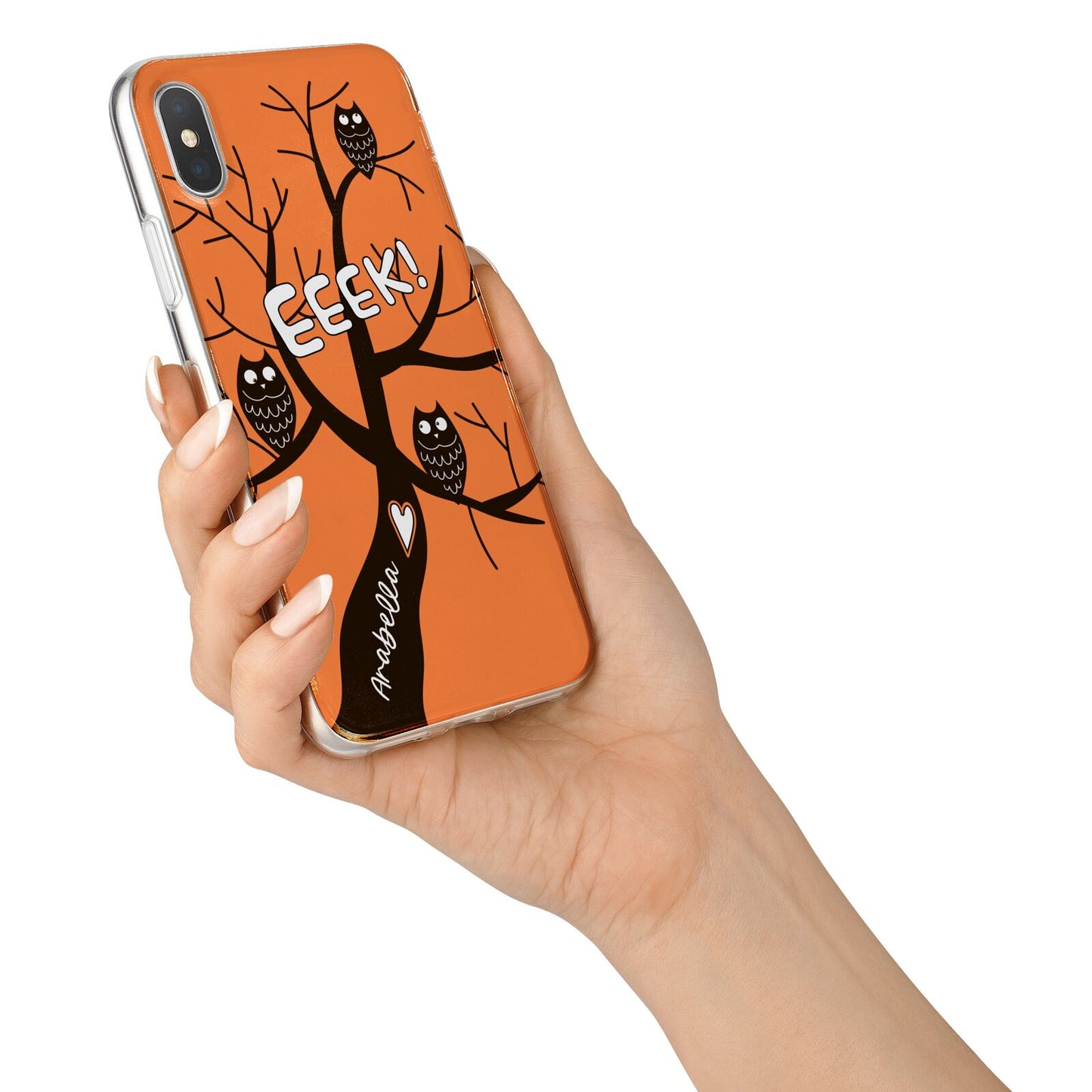 Personalised Halloween Tree iPhone X Bumper Case on Silver iPhone Alternative Image 2