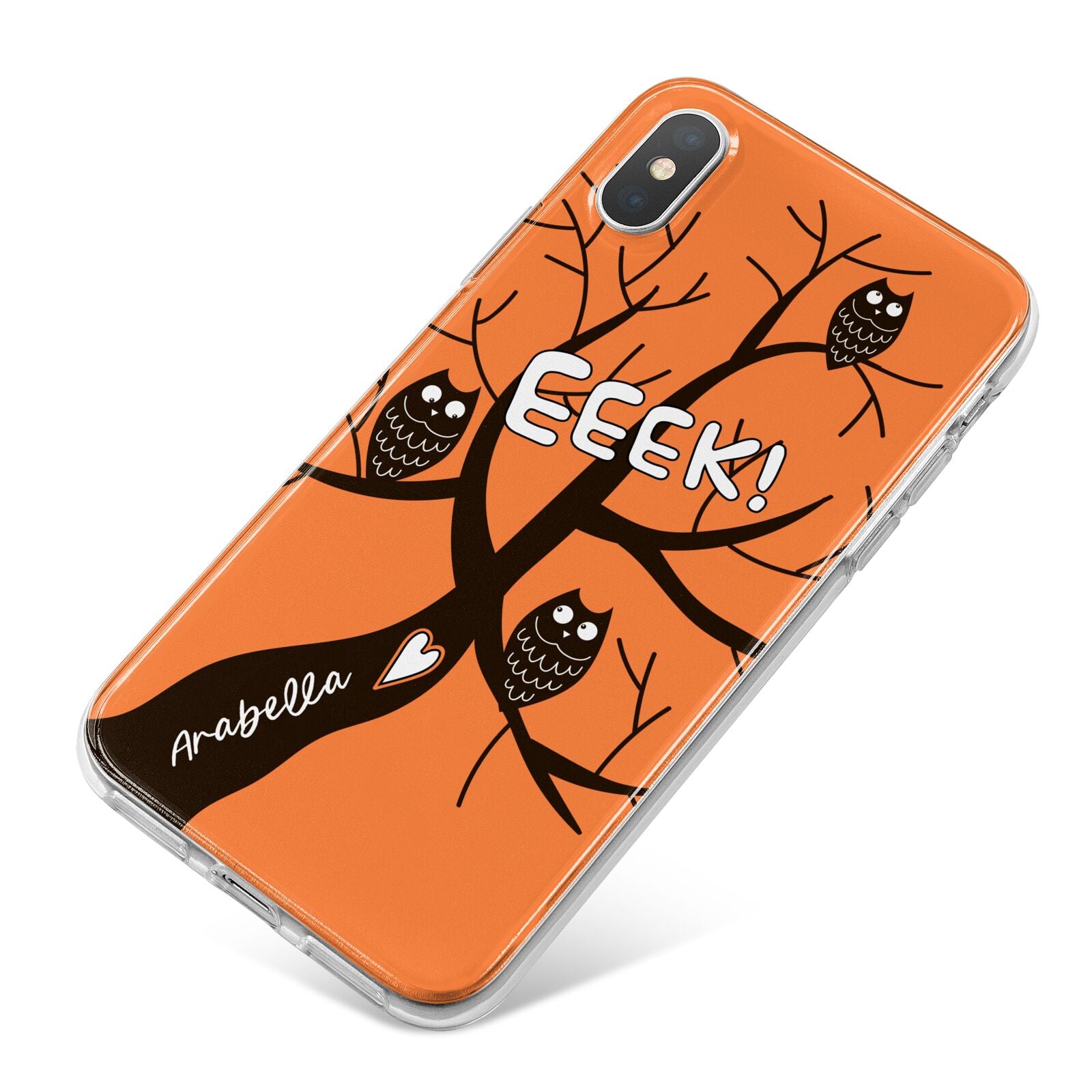 Personalised Halloween Tree iPhone X Bumper Case on Silver iPhone