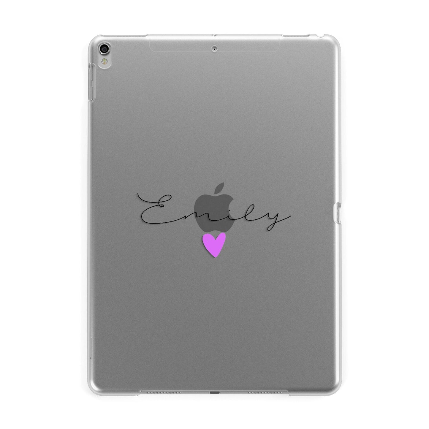 Personalised Handwritten Name Heart Clear Custom Apple iPad Silver Case