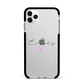 Personalised Handwritten Name Heart Clear Custom Apple iPhone 11 Pro Max in Silver with Black Impact Case