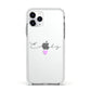 Personalised Handwritten Name Heart Clear Custom Apple iPhone 11 Pro in Silver with White Impact Case