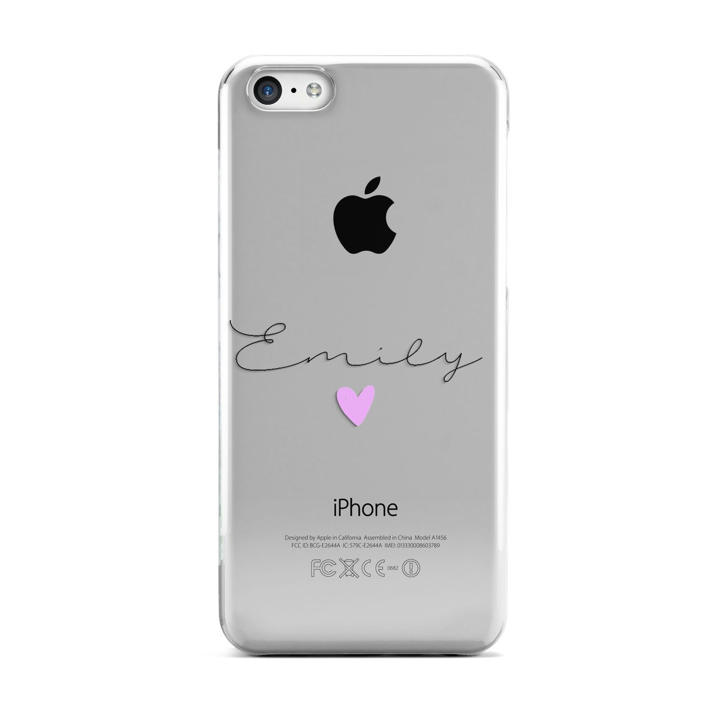 Personalised Handwritten Name Heart Clear Custom Apple iPhone 5c Case