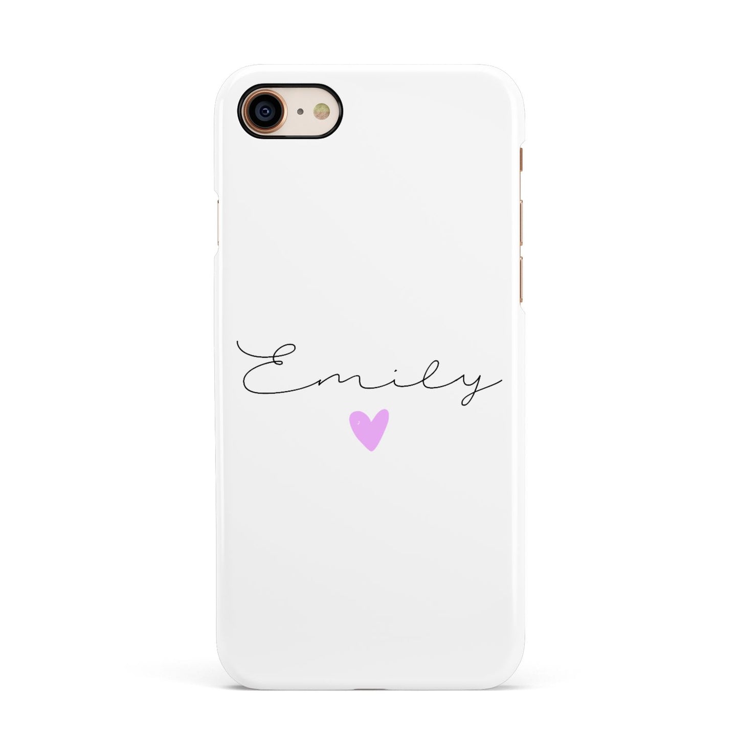 Personalised Handwritten Name Heart Clear Custom Apple iPhone 7 8 3D Snap Case