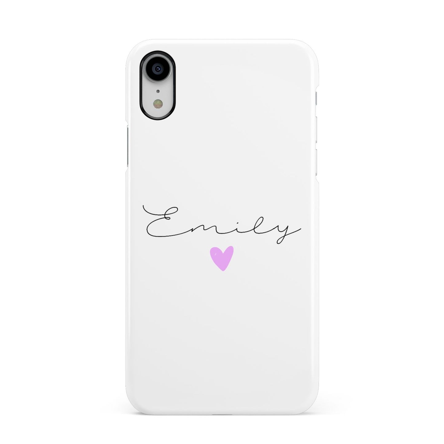 Personalised Handwritten Name Heart Clear Custom Apple iPhone XR White 3D Snap Case