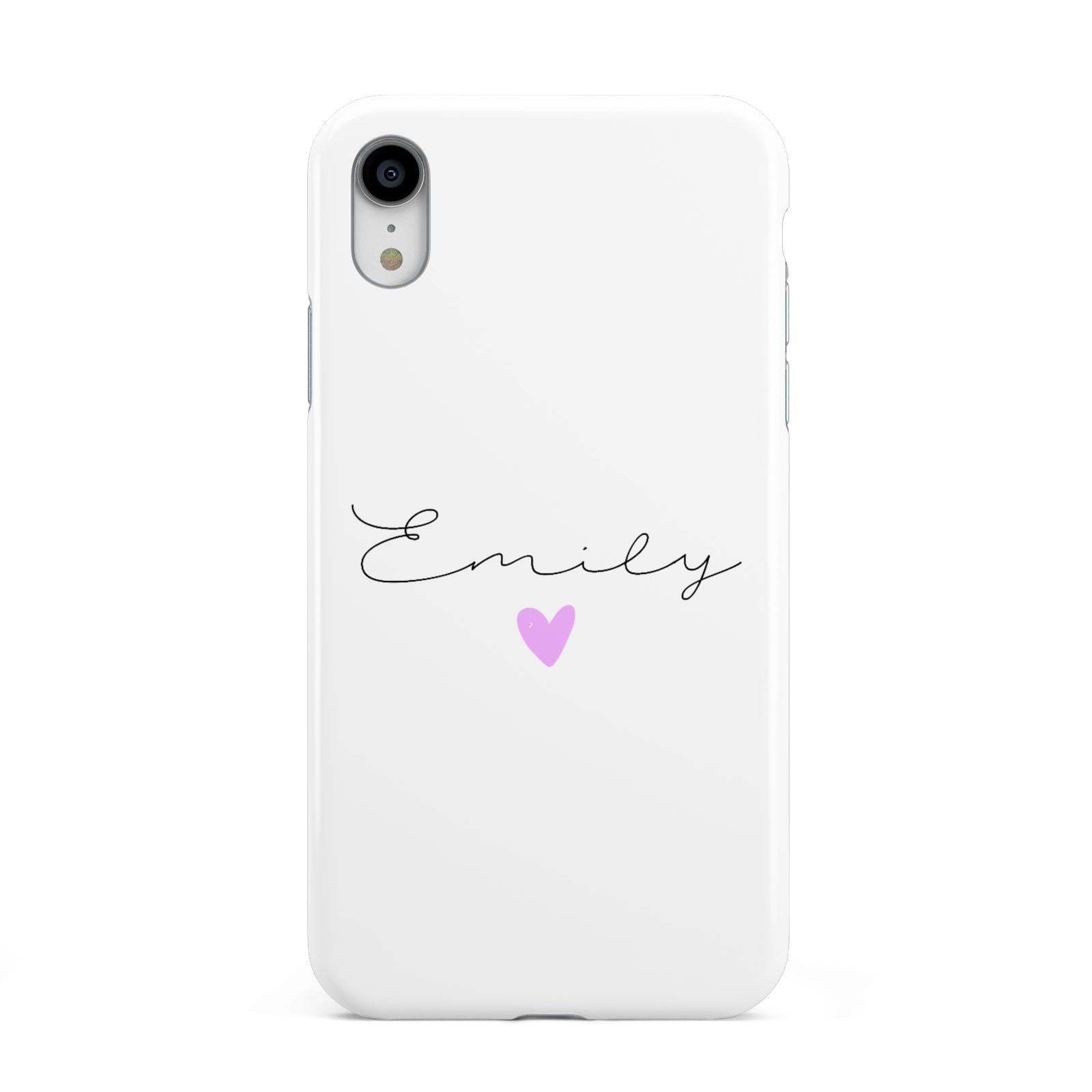 Personalised Handwritten Name Heart Clear Custom Apple iPhone XR White 3D Tough Case