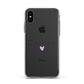 Personalised Handwritten Name Heart Clear Custom Apple iPhone Xs Impact Case White Edge on Black Phone