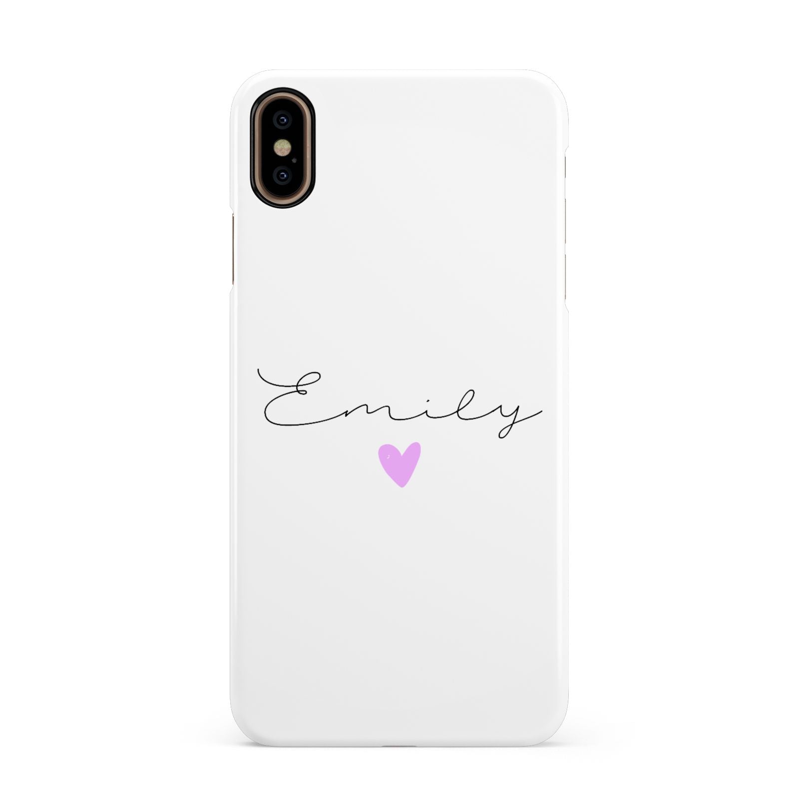 Personalised Handwritten Name Heart Clear Custom Apple iPhone Xs Max 3D Snap Case