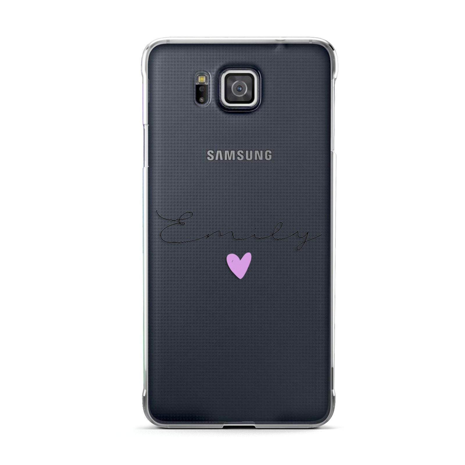 Personalised Handwritten Name Heart Clear Custom Samsung Galaxy Alpha Case