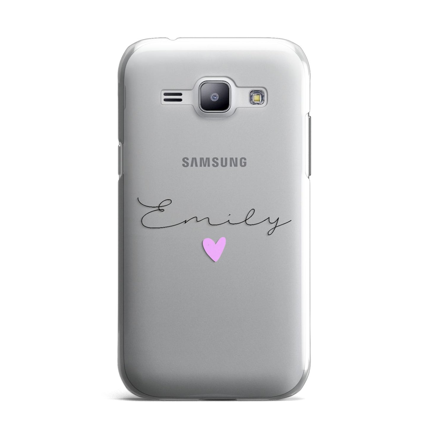 Personalised Handwritten Name Heart Clear Custom Samsung Galaxy J1 2015 Case
