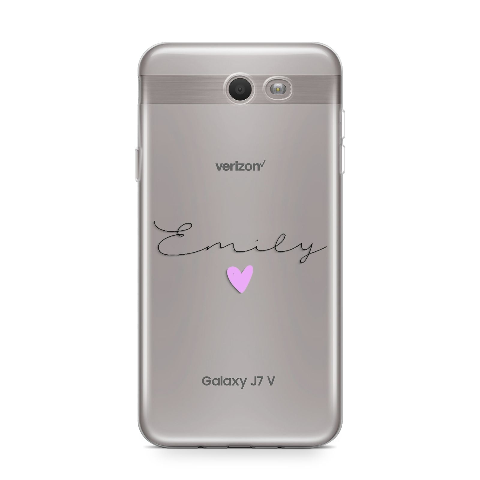Personalised Handwritten Name Heart Clear Custom Samsung Galaxy J7 2017 Case