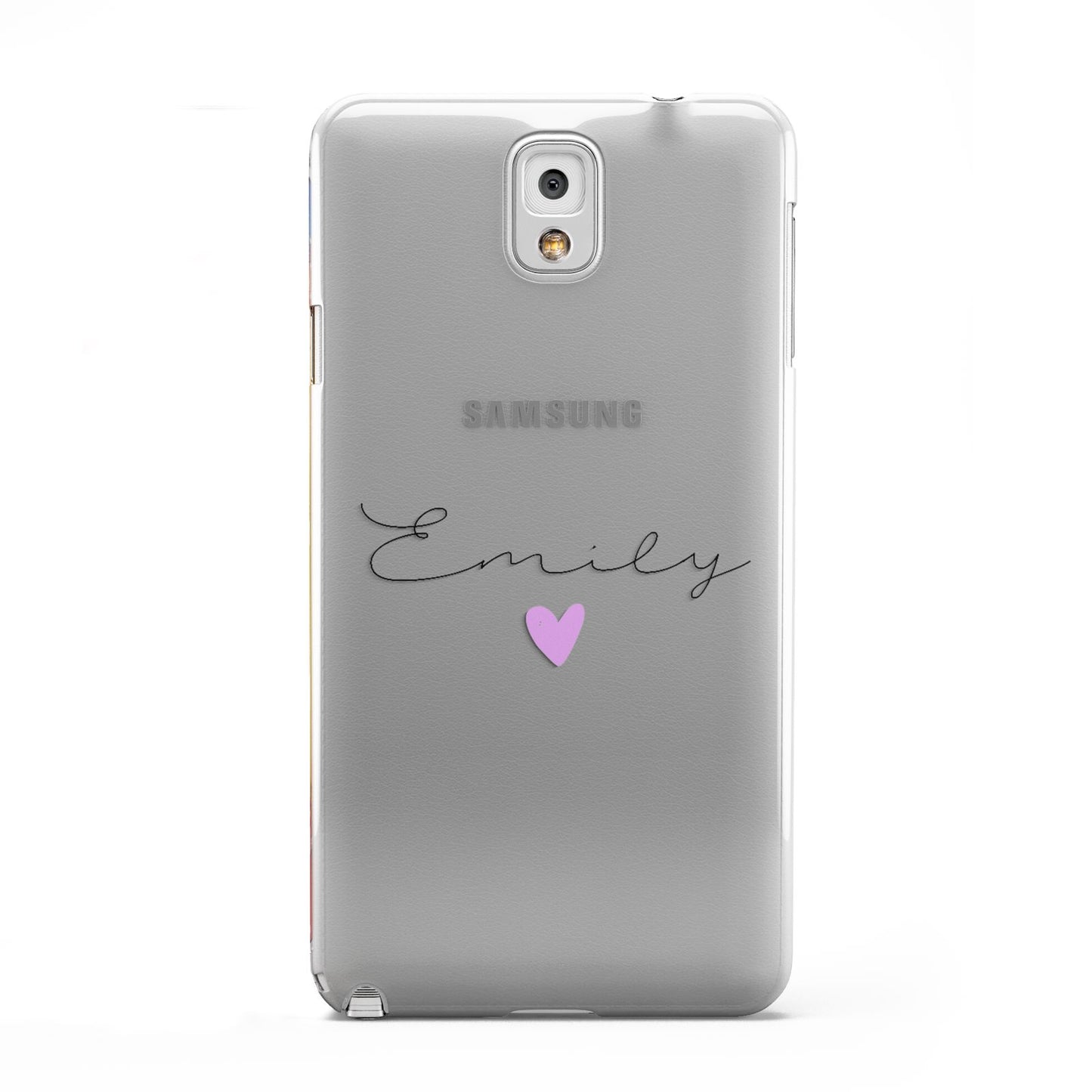 Personalised Handwritten Name Heart Clear Custom Samsung Galaxy Note 3 Case