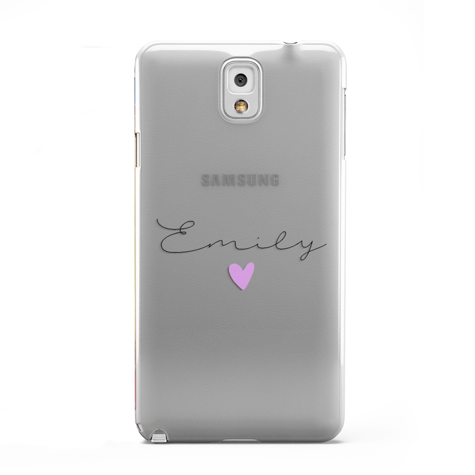 Personalised Handwritten Name Heart Clear Custom Samsung Galaxy Note 3 Case
