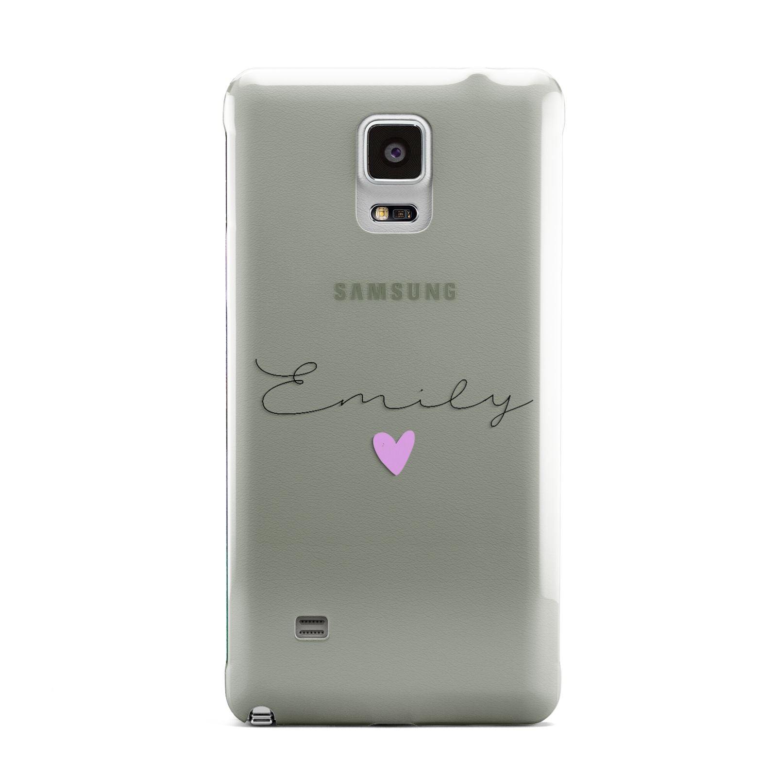 Personalised Handwritten Name Heart Clear Custom Samsung Galaxy Note 4 Case