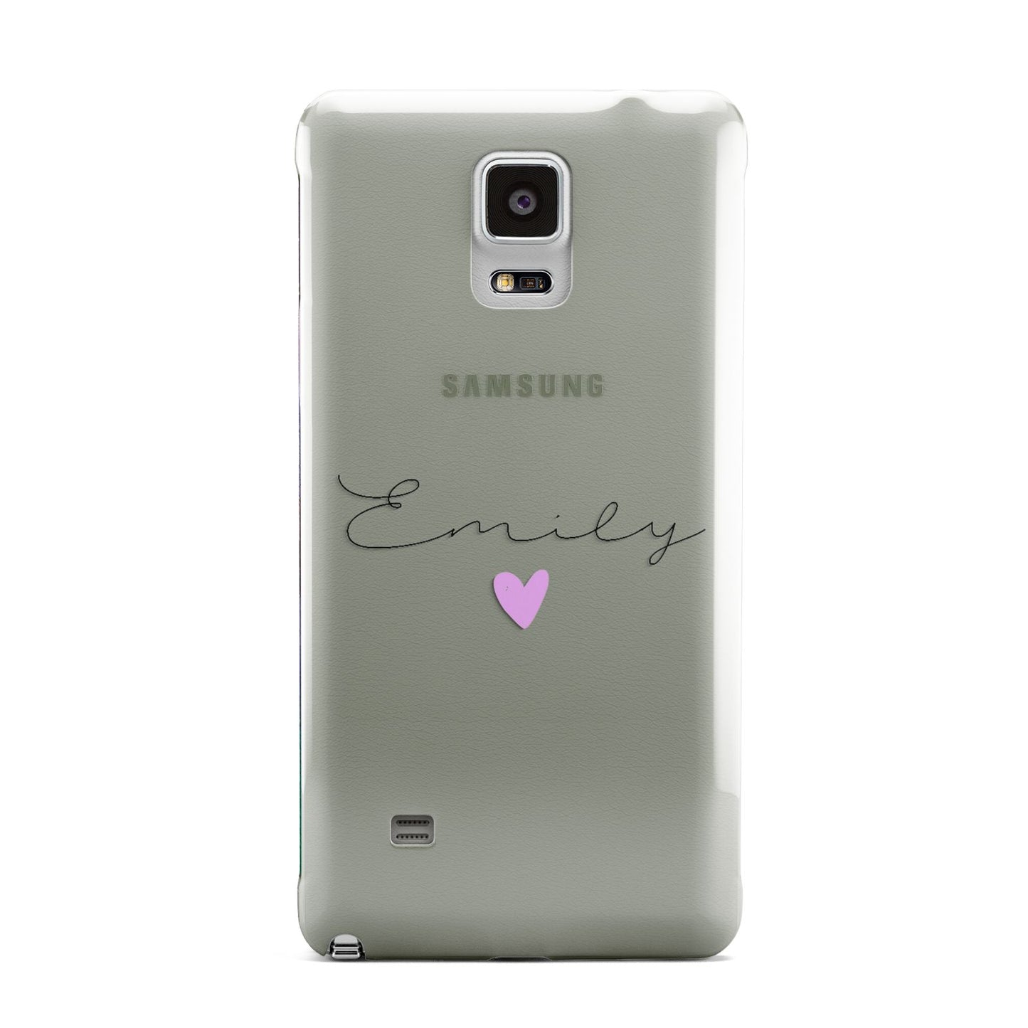 Personalised Handwritten Name Heart Clear Custom Samsung Galaxy Note 4 Case