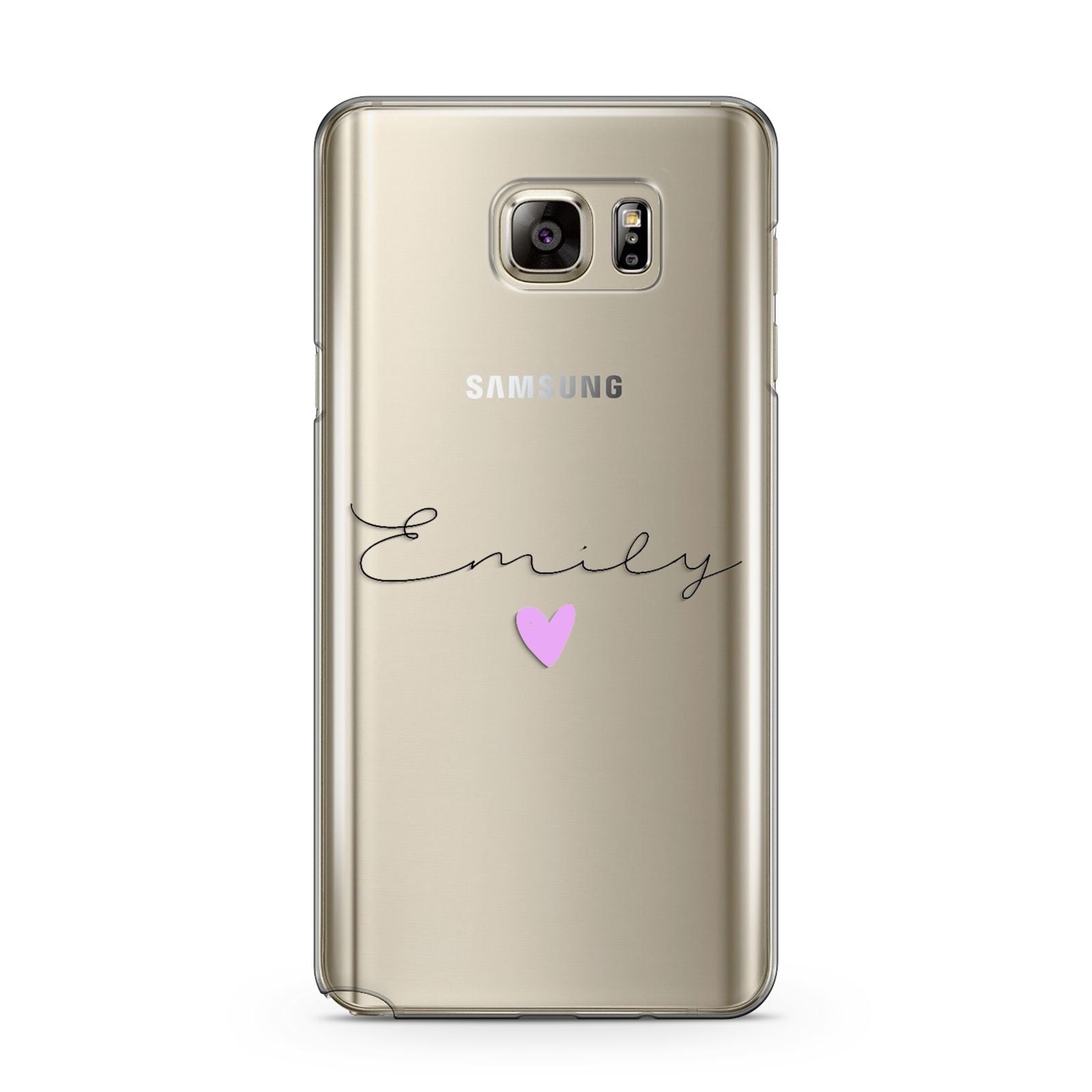 Personalised Handwritten Name Heart Clear Custom Samsung Galaxy Note 5 Case