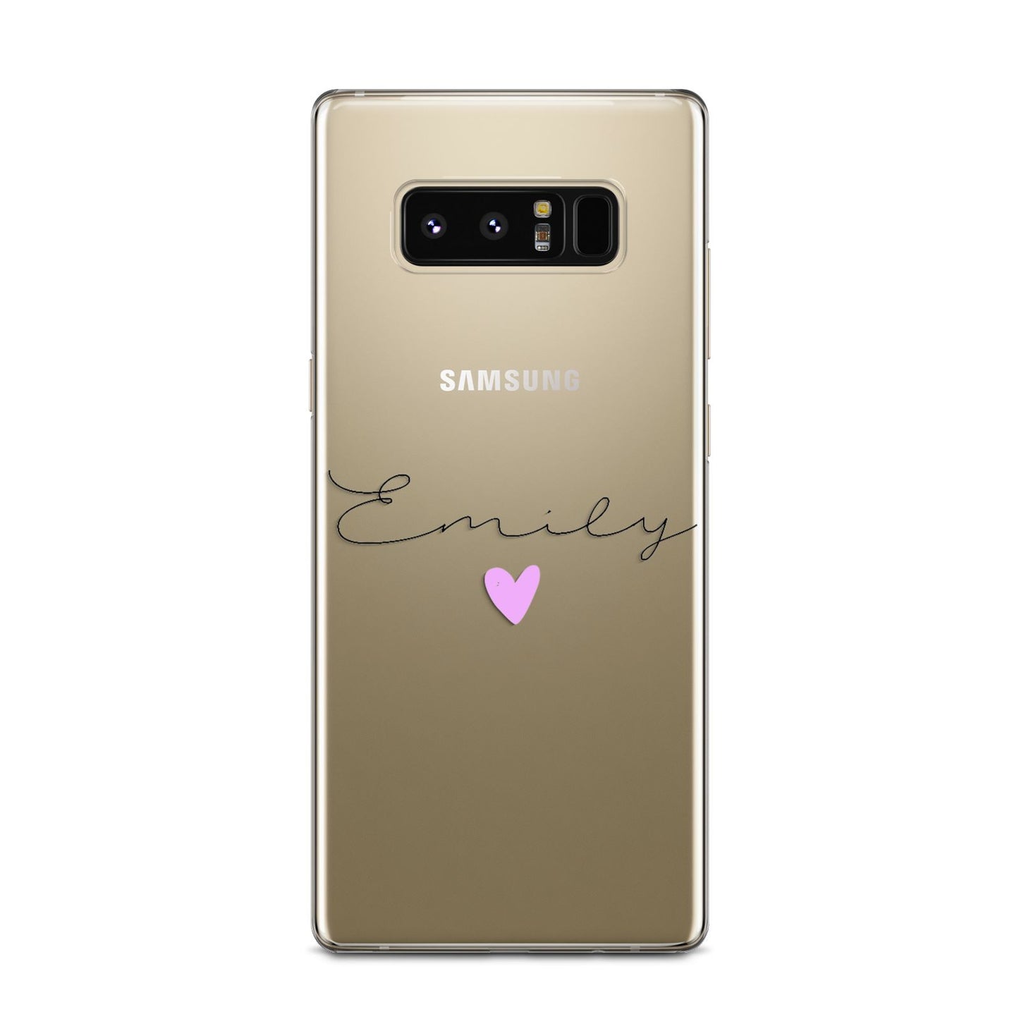 Personalised Handwritten Name Heart Clear Custom Samsung Galaxy Note 8 Case