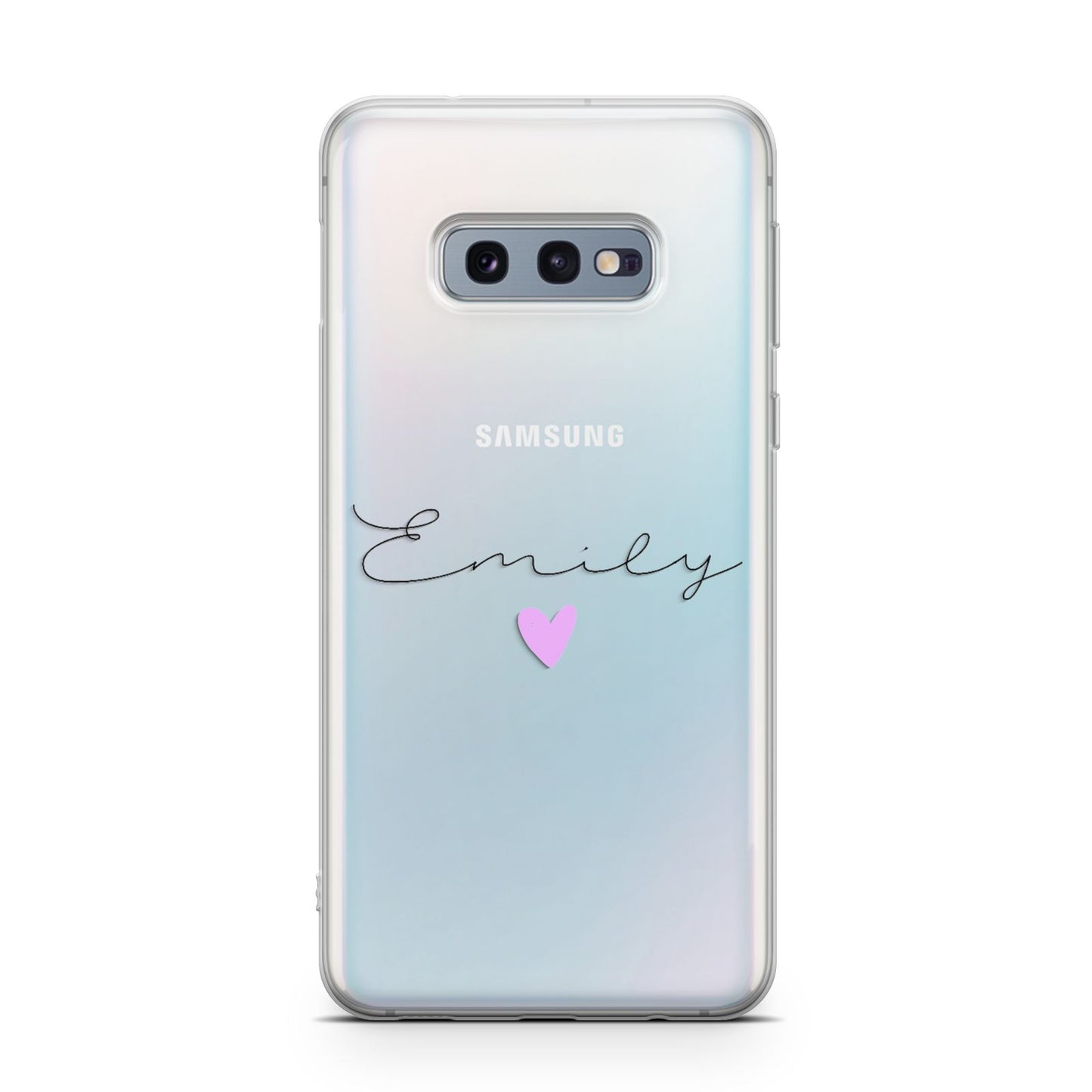 Personalised Handwritten Name Heart Clear Custom Samsung Galaxy S10E Case