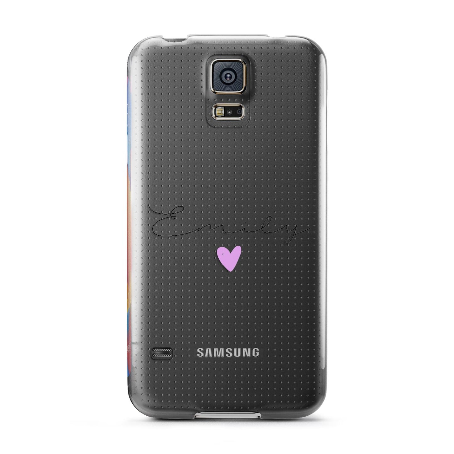 Personalised Handwritten Name Heart Clear Custom Samsung Galaxy S5 Case