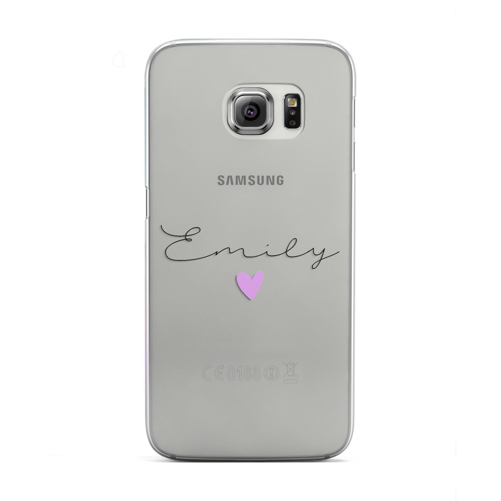 Personalised Handwritten Name Heart Clear Custom Samsung Galaxy S6 Edge Case