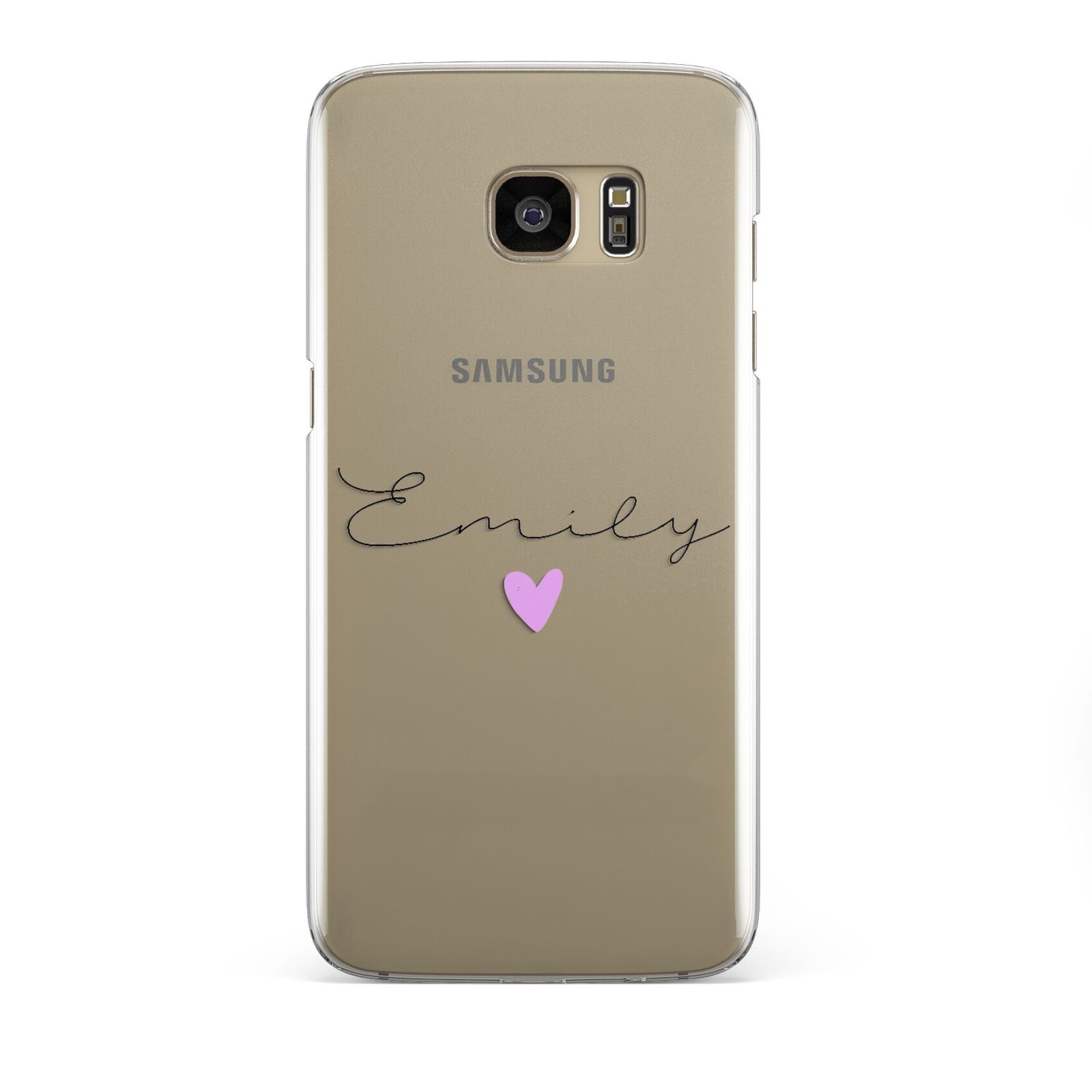 Personalised Handwritten Name Heart Clear Custom Samsung Galaxy S7 Edge Case