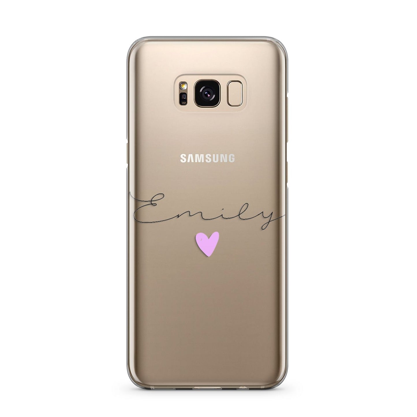 Personalised Handwritten Name Heart Clear Custom Samsung Galaxy S8 Plus Case