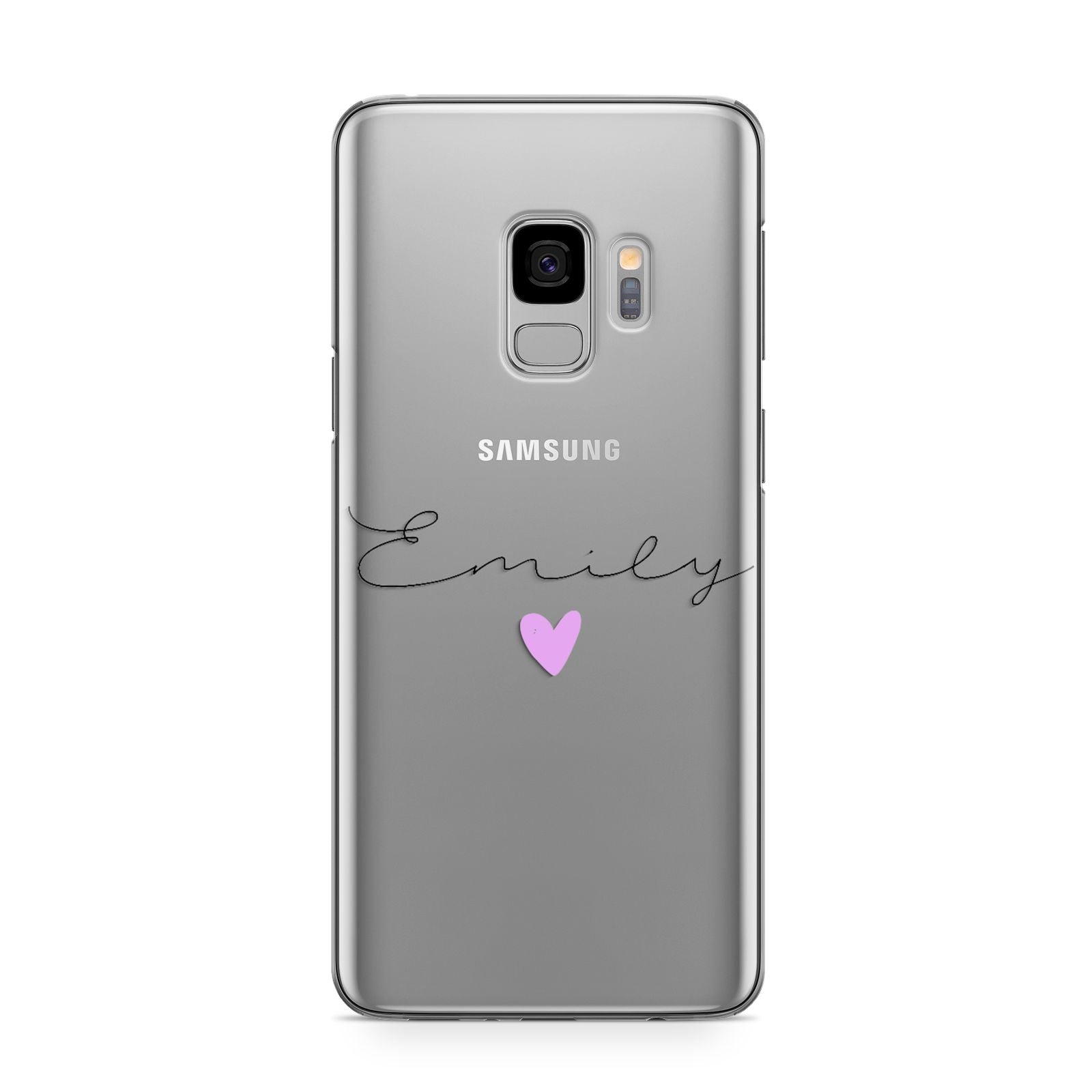 Personalised Handwritten Name Heart Clear Custom Samsung Galaxy S9 Case