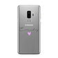 Personalised Handwritten Name Heart Clear Custom Samsung Galaxy S9 Plus Case on Silver phone