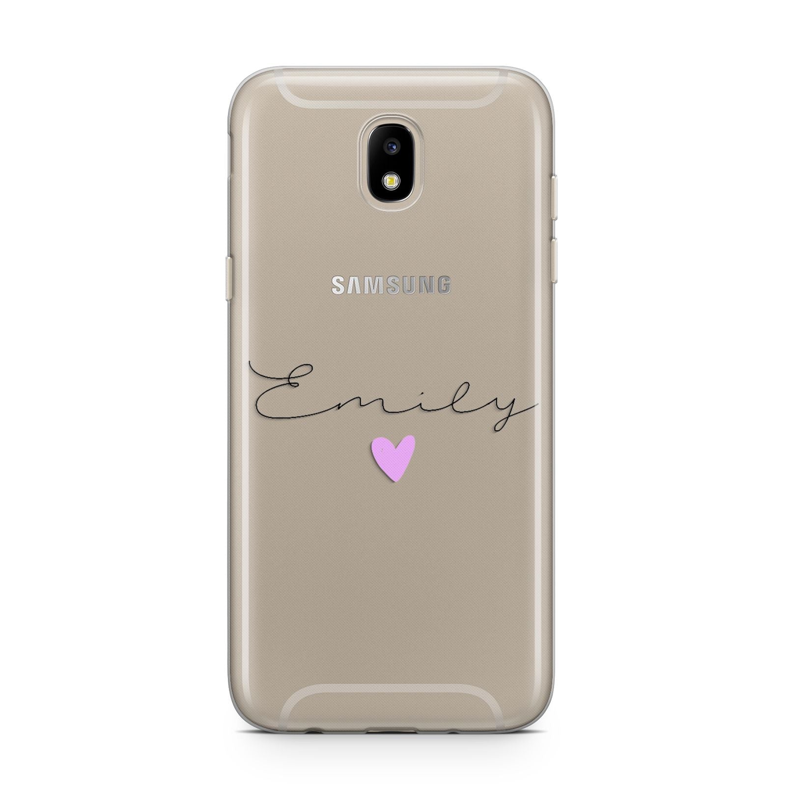 Personalised Handwritten Name Heart Clear Custom Samsung J5 2017 Case