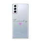 Personalised Handwritten Name Heart Clear Custom Samsung S21 Plus Phone Case
