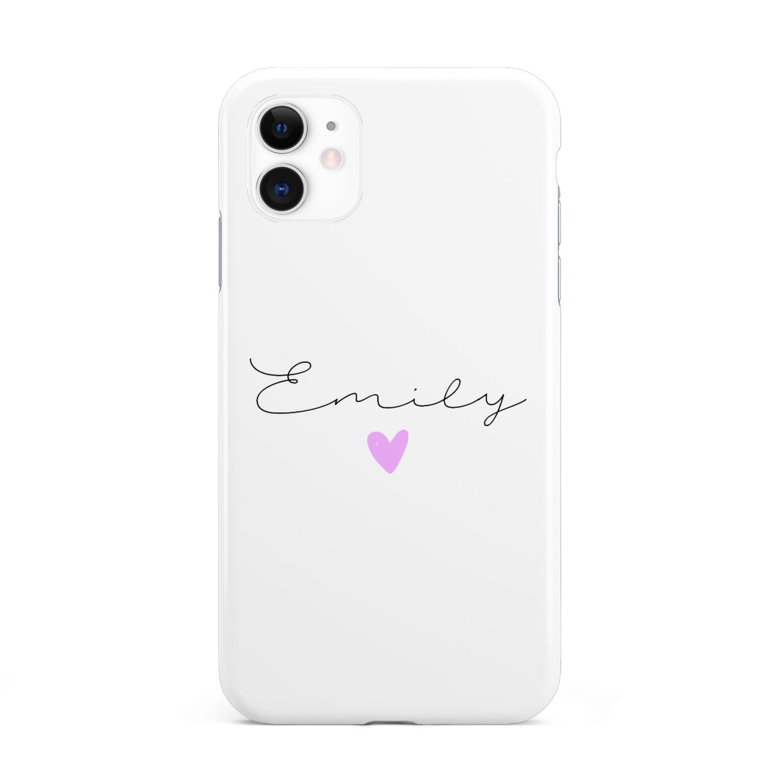 Personalised Handwritten Name Heart Clear Custom iPhone 11 3D Tough Case