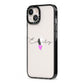 Personalised Handwritten Name Heart Clear Custom iPhone 13 Black Impact Case Side Angle on Silver phone
