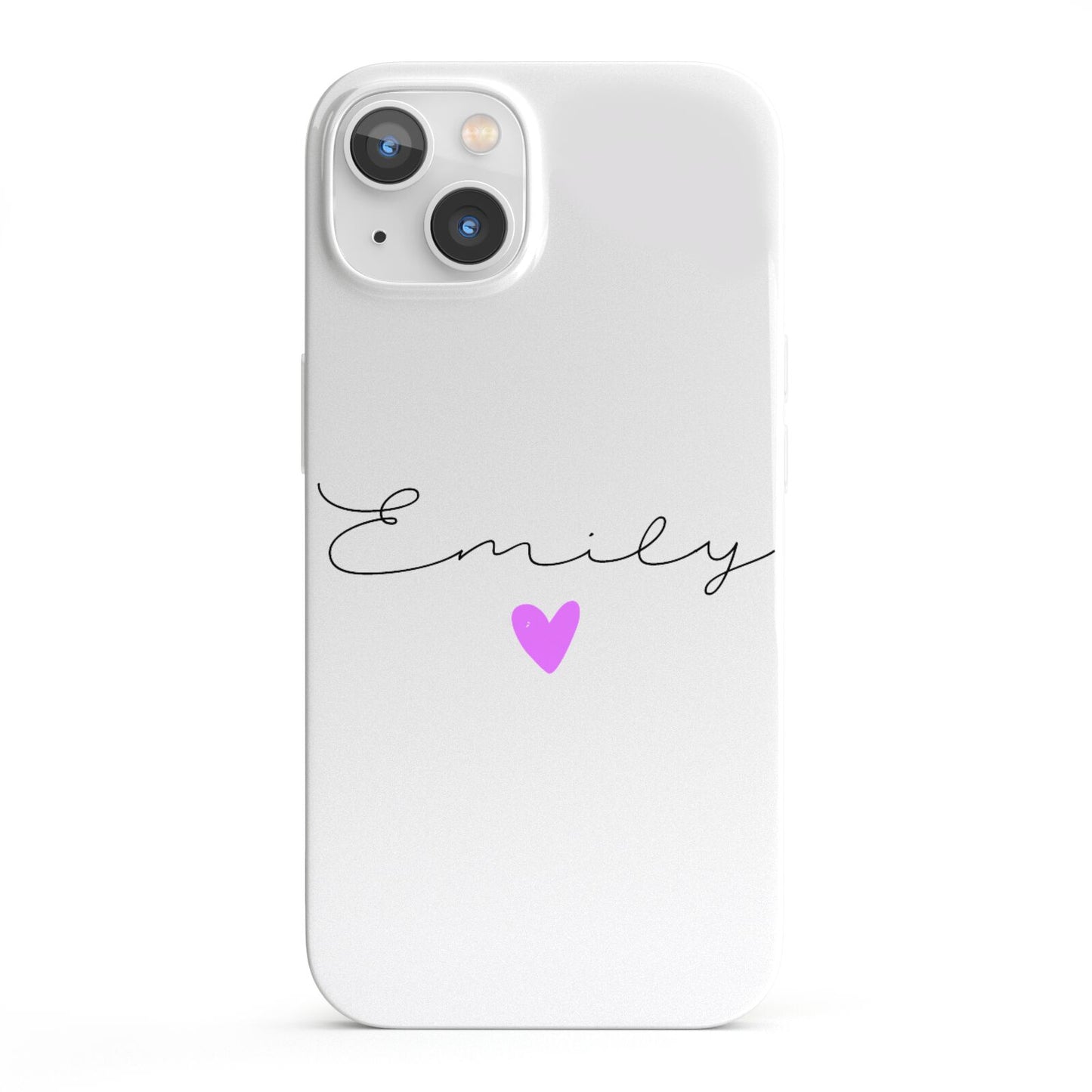 Personalised Handwritten Name Heart Clear Custom iPhone 13 Full Wrap 3D Snap Case