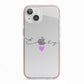 Personalised Handwritten Name Heart Clear Custom iPhone 13 TPU Impact Case with Pink Edges