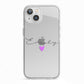 Personalised Handwritten Name Heart Clear Custom iPhone 13 TPU Impact Case with White Edges