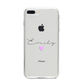 Personalised Handwritten Name Heart Clear Custom iPhone 8 Plus Bumper Case on Silver iPhone