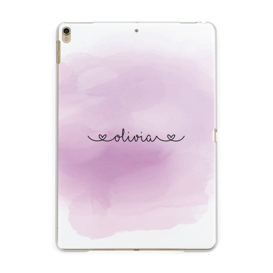 Personalised Handwritten Name Hearts Apple iPad Gold Case