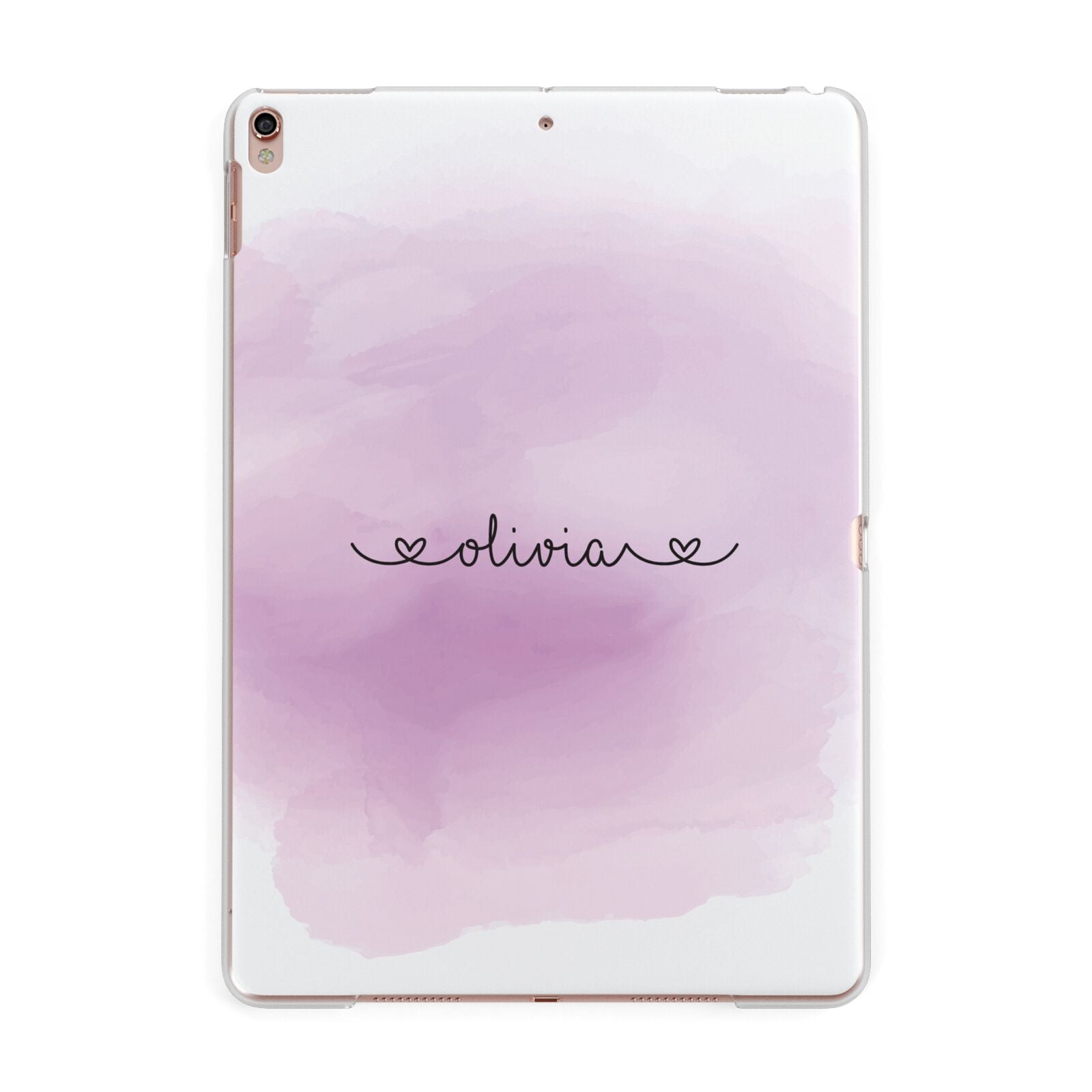 Personalised Handwritten Name Hearts Apple iPad Rose Gold Case