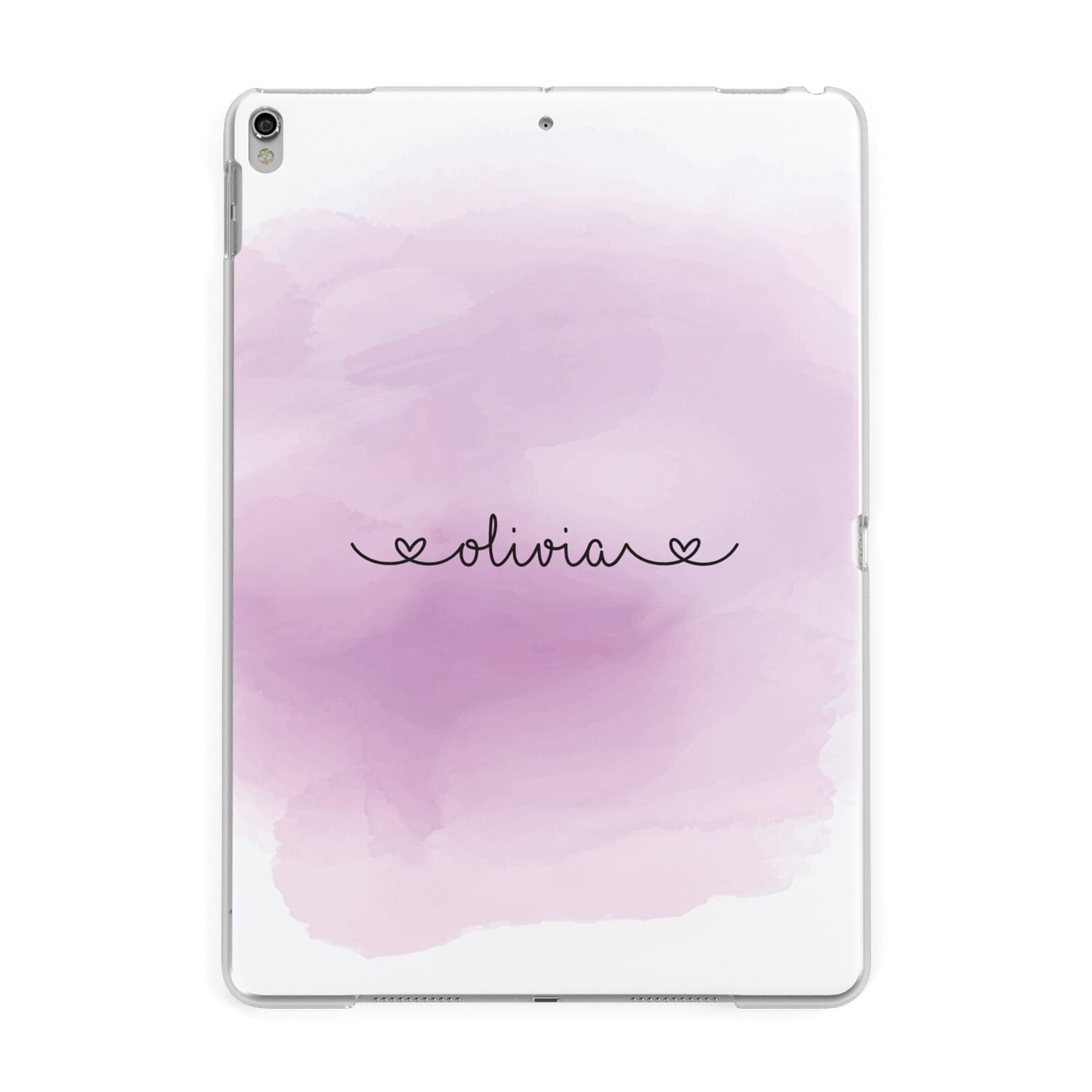 Personalised Handwritten Name Hearts Apple iPad Silver Case