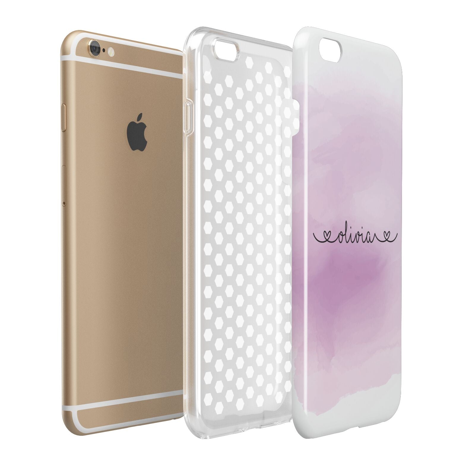 Personalised Handwritten Name Hearts Apple iPhone 6 Plus 3D Tough Case Expand Detail Image