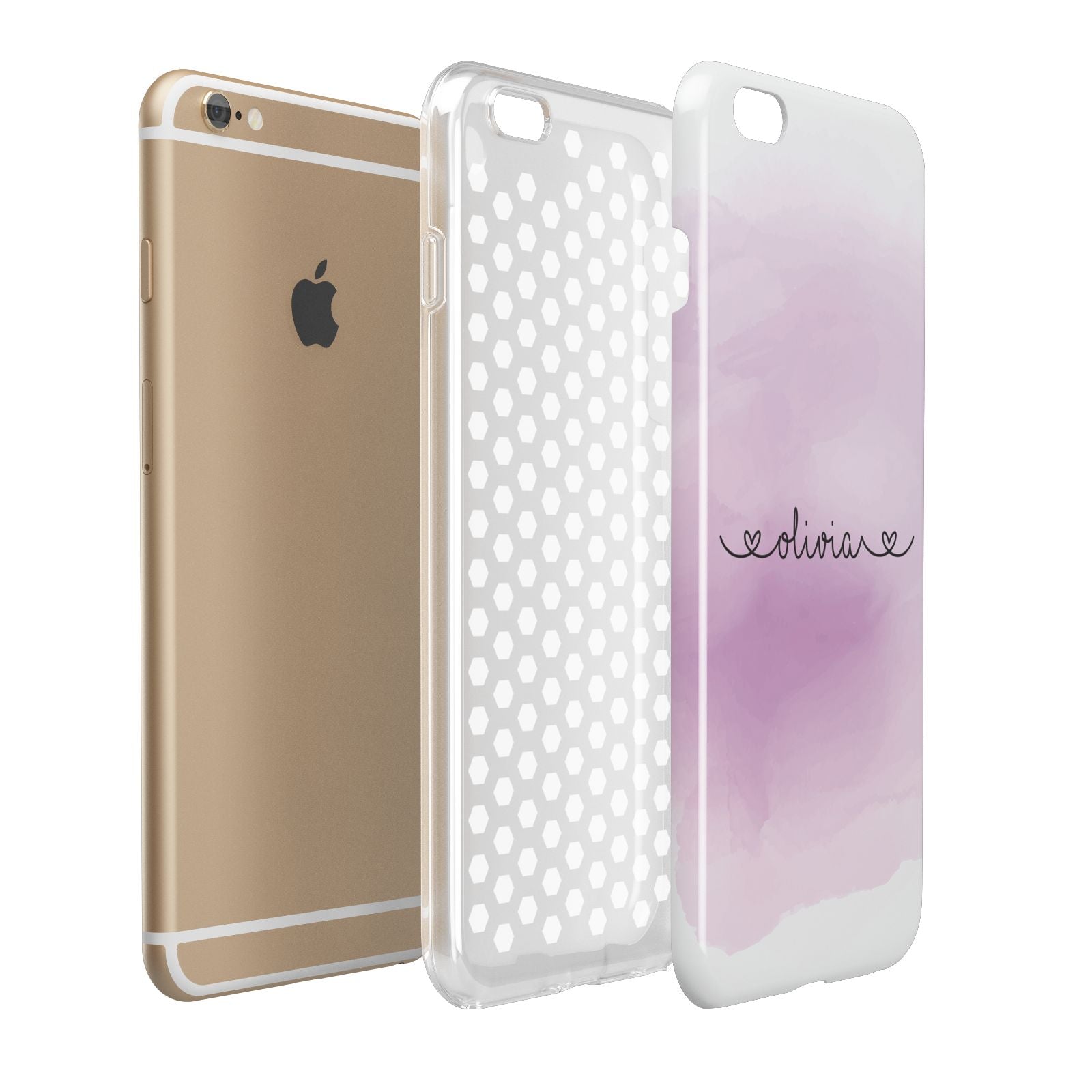 Personalised Handwritten Name Hearts Apple iPhone 6 Plus 3D Tough Case