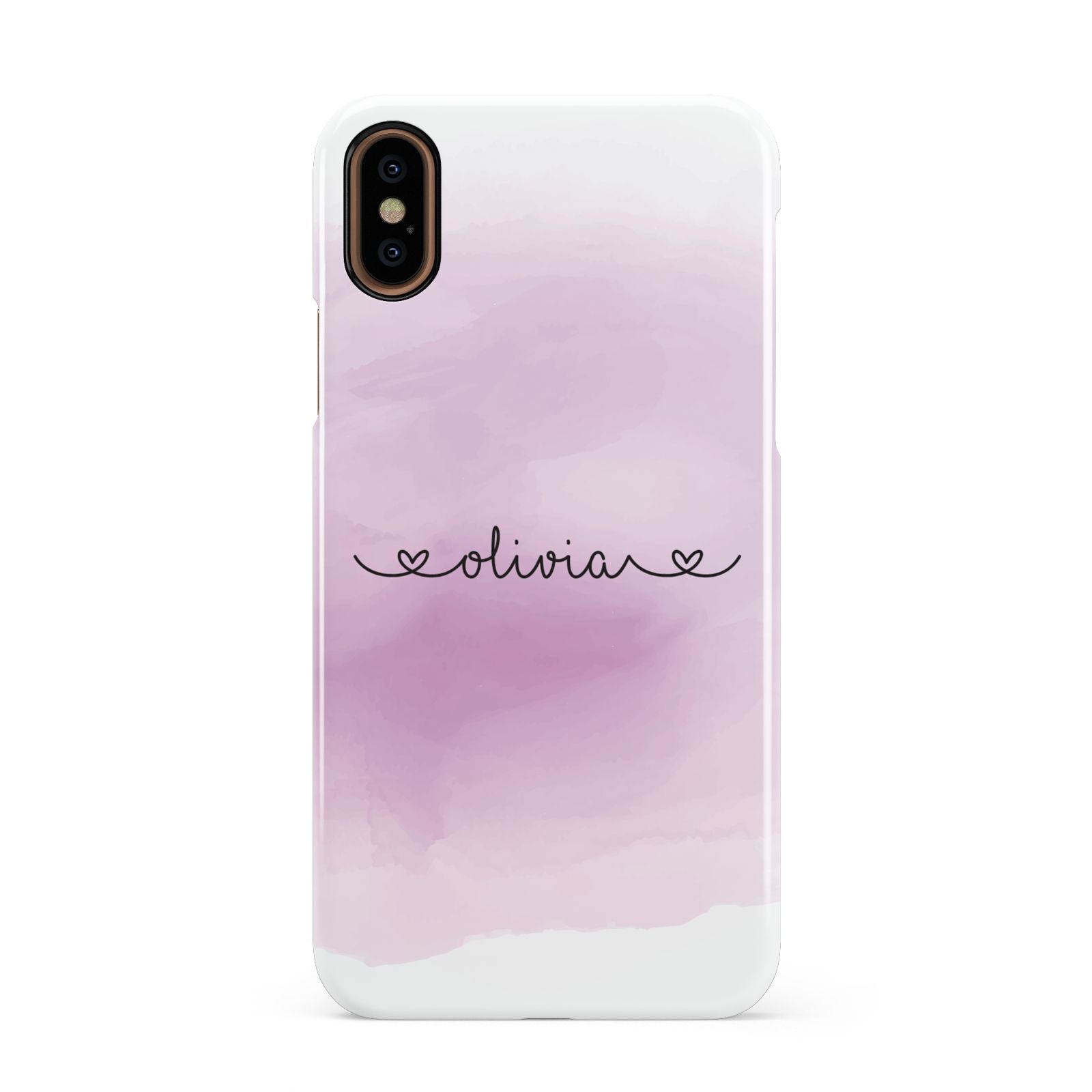 Personalised Handwritten Name Hearts Apple iPhone XS 3D Snap Case