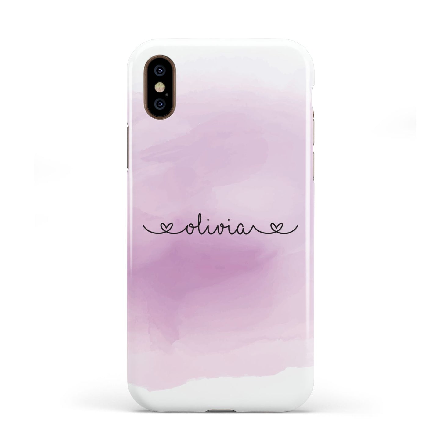 Personalised Handwritten Name Hearts Apple iPhone XS 3D Tough