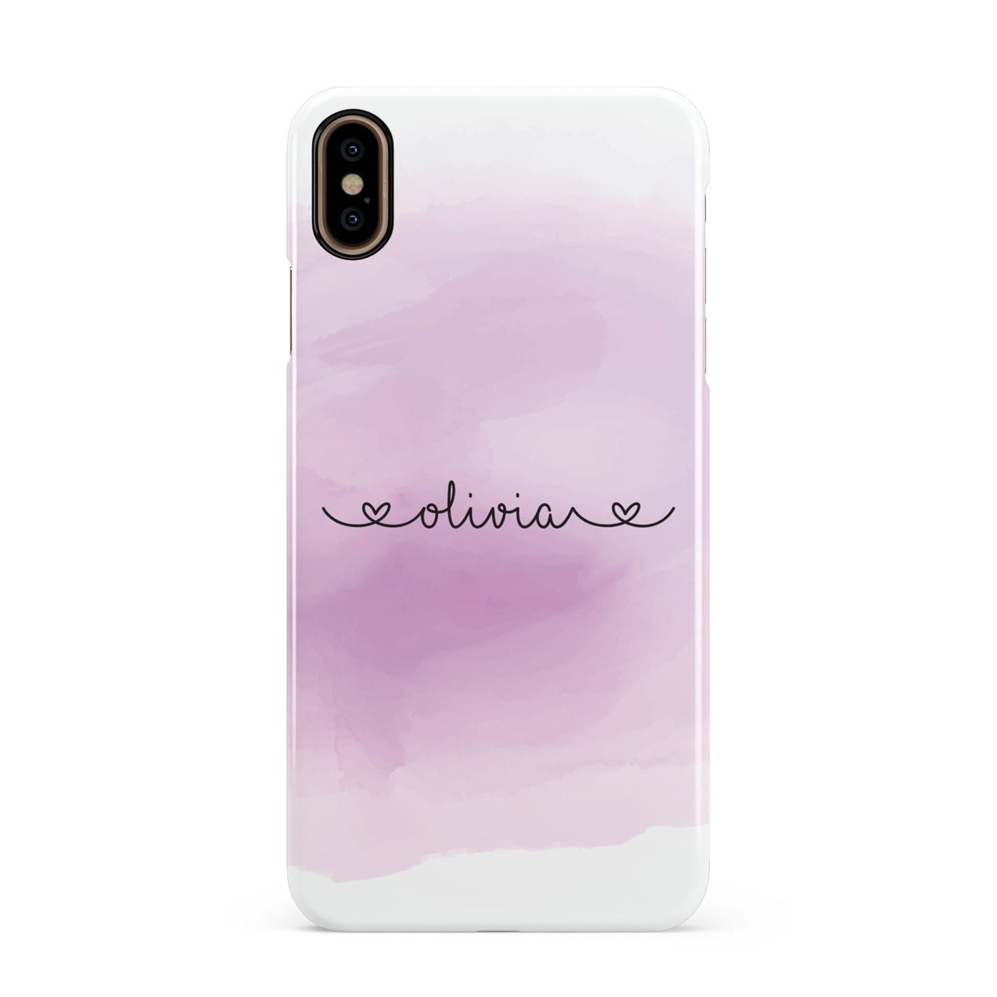 Personalised Handwritten Name Hearts Apple iPhone Xs Max 3D Snap Case