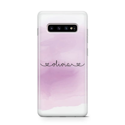 Personalised Handwritten Name Hearts Samsung Galaxy S10 Case