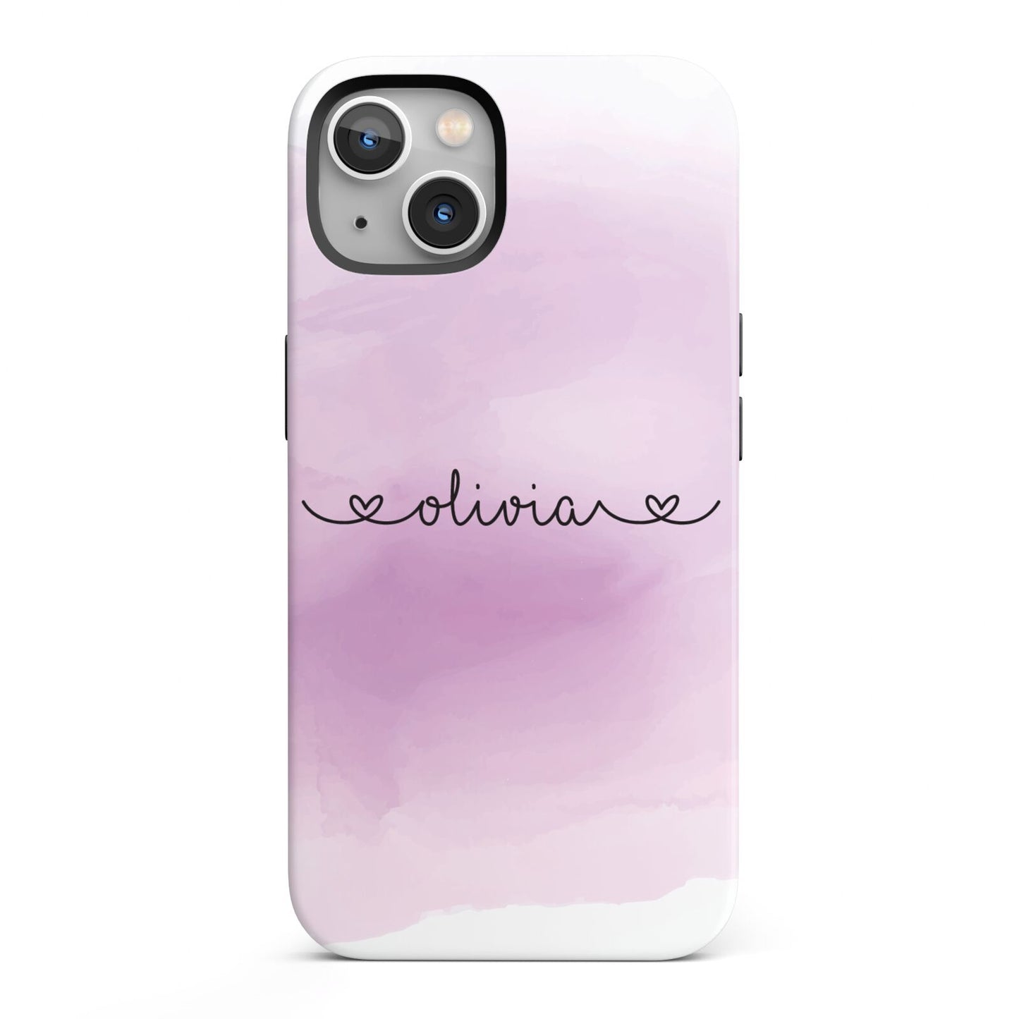 Personalised Handwritten Name Hearts iPhone 13 Full Wrap 3D Tough Case